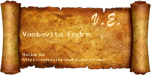 Vaskovits Endre névjegykártya