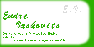 endre vaskovits business card